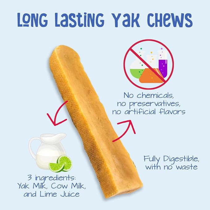 Yeti Dog Chew - Yak Cheese Himalayan Dog Chews - Healthy Long Lasting for Large, Medium and Small, Natural Yak Cheese- Assorted 12 oz (3 Pieces)