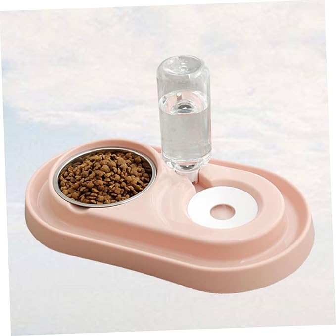 Automatic Water Filling Dog Bowl Stand Pet Water Feeder Siphon Principle Plastic Stainless Steel Dual Bowl for Dogs Cats