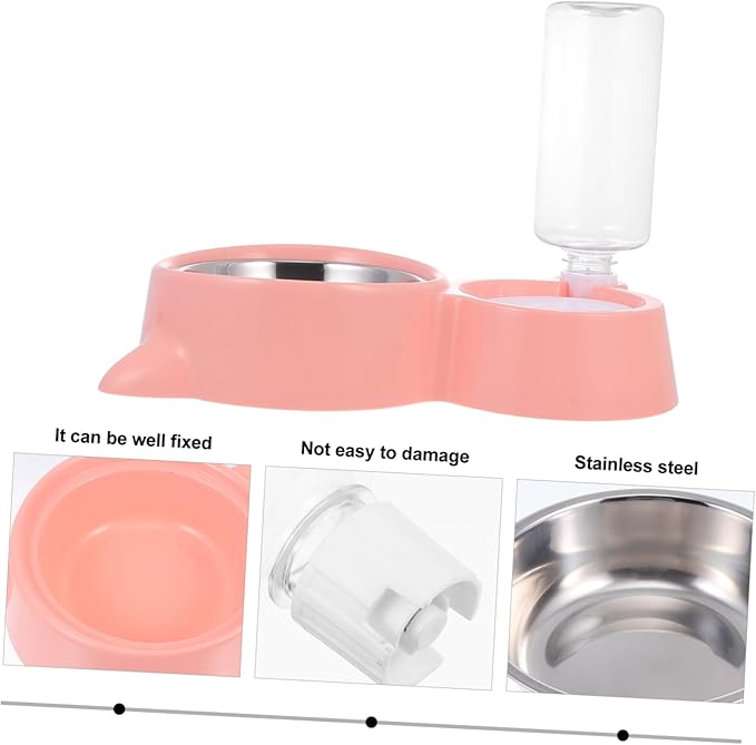 HANABASS 1pc Cat Ear Pet Bowl Dual-use Food and Water Feeder Automatic Refill Easy to Compact Design for Cats and Dogs