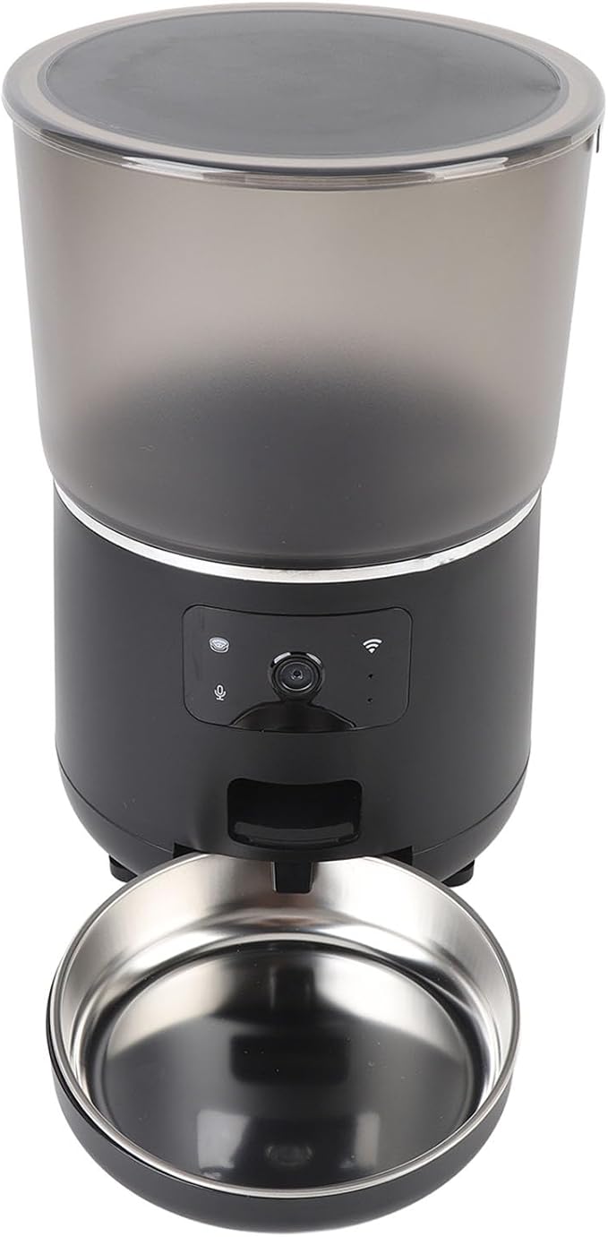 Automatic Cat Feeder, 4L Large Capacity Timed Pets Feeder with APP Portion Control, Detachable Automatic Dry Food Dispenser for Cats Dogs (US Plug)