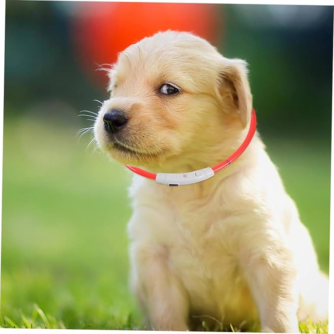 SUPVOX Led Dog Night Light Collar Plastic Glow Puppy Collar USB Cable Fashion for Dogs