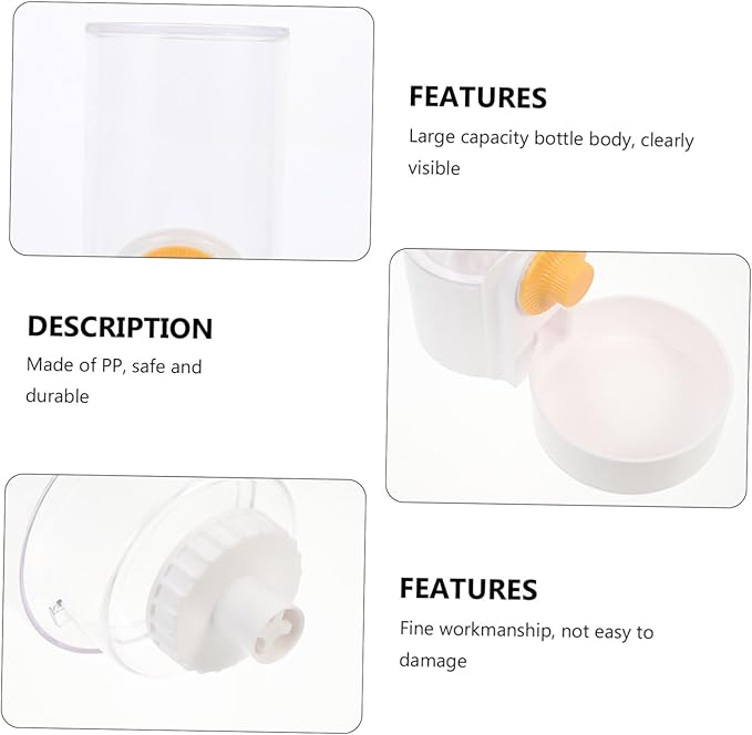 Yardwe Hanging Pet Feeder Wear-Resistant Automatic Food and Water Dispenser for Dogs and Cats Space-Saving Design for Pet Cages and Homes