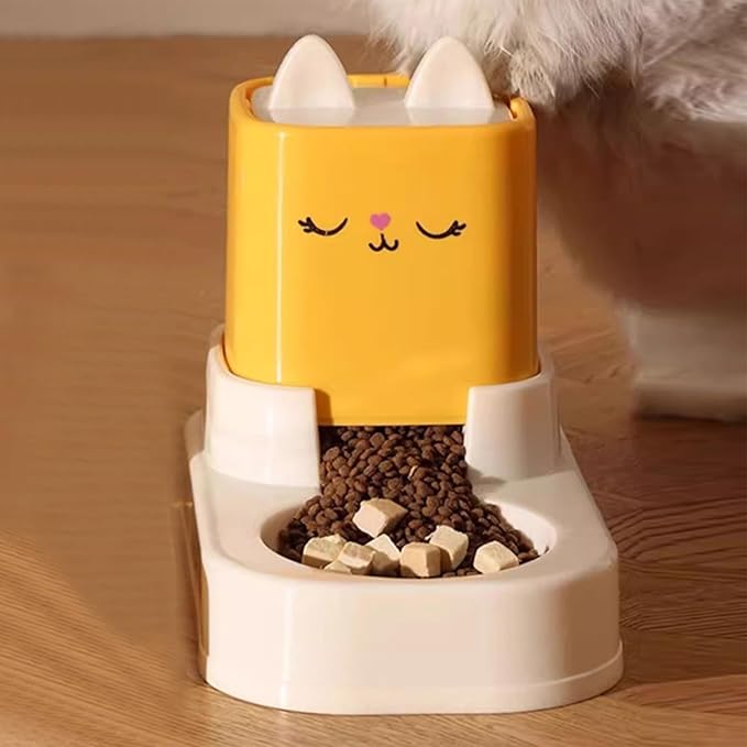 Automatic Feeder – Non-Electrical Pet Food Bowl, Durable No-Power Design, Easy Refill System, Stable Anti-Spill Base, Compact Indoor Outdoor Use | Small Medium Dog Cat Puppy Kitten Feeding Drinking Ho
