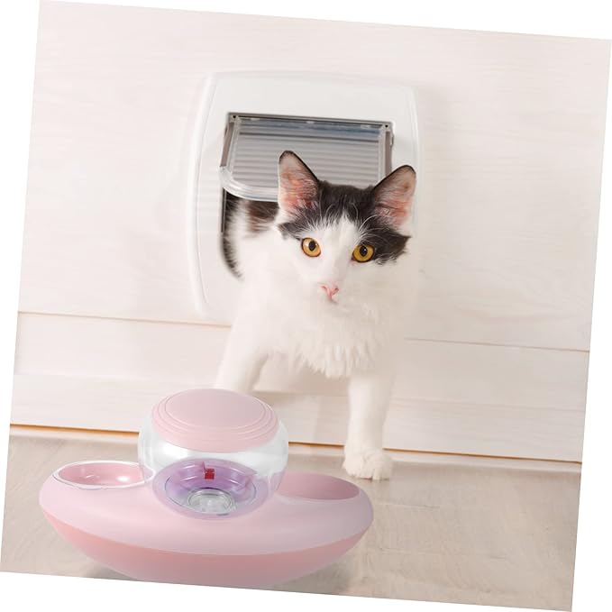 Yardwe 1pc Automatic Cat Drinking Bowl and Food Container Double Bowl Design for Cats and Dogs Tip Easy to Pet Feeder