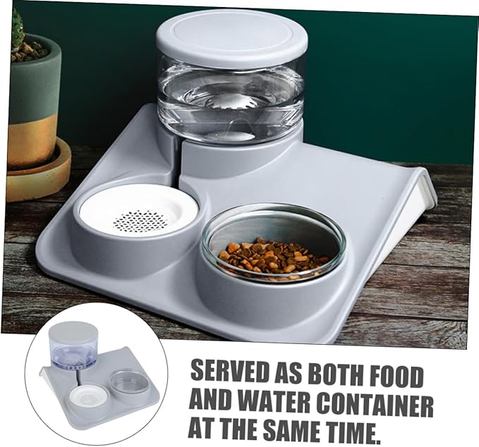 1Pc Dual Use Pet Bowl Practical Pet Food and Water Feeder Automatic Water Refill Design Smooth Surface for Easy Cleaning Unique Non Tip and Cats