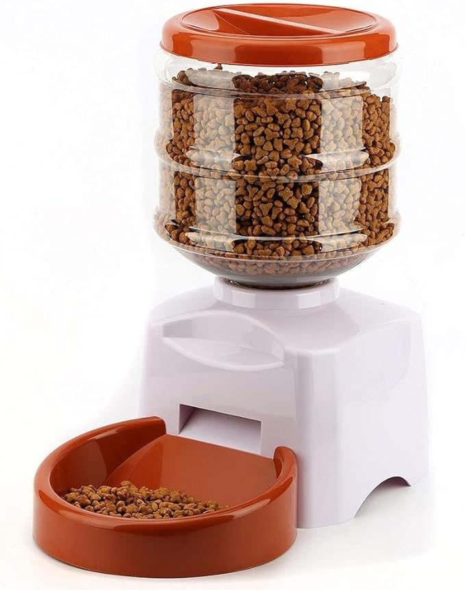 feeders Automatic Feeders Automatic Pet Feeder Fountain Voice Message Recording LCD Screen Dogs Cats Food Dispenser Bowl Dog Cat Smart