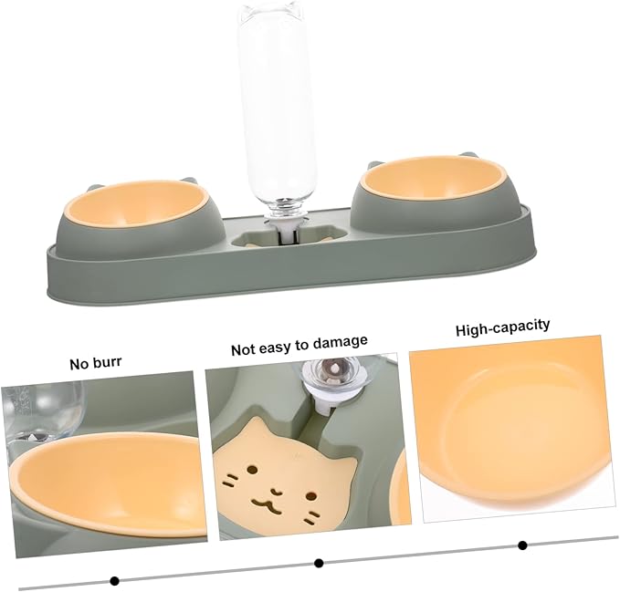 POPETPOP Material Dog Automatic Feeder No Spill Water Bowl Pet Food Dispenser Cat Eating Bowl Random Style