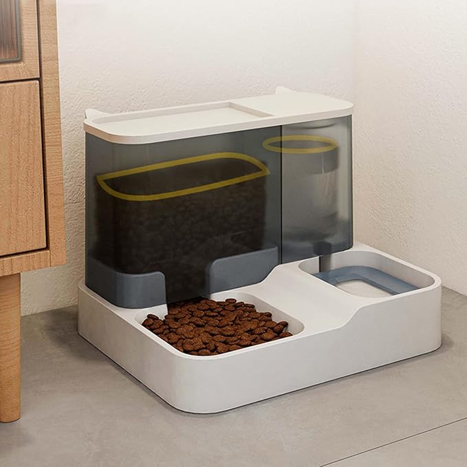 Pet Automatic Feeder + Waterer Food Container Bowl Anti-Leak Water Fountain 2 in 1 Pet Tableware Dog Feeder Dog Food Bowl Combo