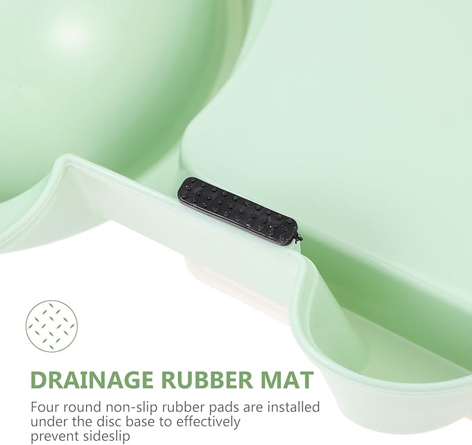 GANAZONO Stainless Steel Automatic Pet Feeder and Water Bowl 2-in-1 Green Dog Food Dispenser Container for Puppies and Dogs