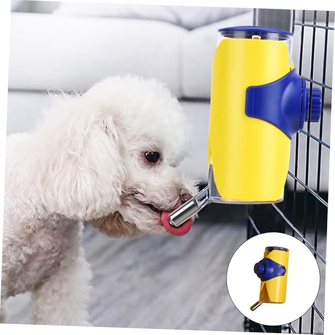 Sosoport Household Dog Waterer Wear-Resistant Pet Feeder for Cats Dogs Automatic Hanging Water Dispenser for Pets Easy to Refill Cage Accessory