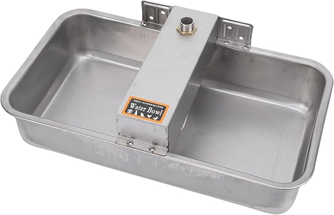 Pssopp Dog Automatic Water Dispenser, Automatic Feeders Steel Thickened Auto Pet Water Bowl Dispenser Livestock Feeder for Dogs Cats, Stainless
