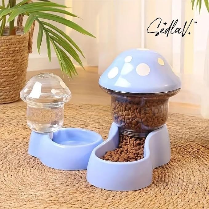 SEDLAV Multifunctional Pet Feeder & Automatic Water Dispenser - Smart Pet Feeder with Mushroom-Shaped Design - Automatic Food Service for Easy Pet Nourishment & Hydration