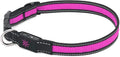 LED Dog Collar Rechargeable with Heavy Duty Electric USB Cable, Glow in The Dark with Luminous Night Reflective, Nylon Ribbon and Reflective Dog Collar for Small Medium Large Dogs (S(35-40cm), Pink)