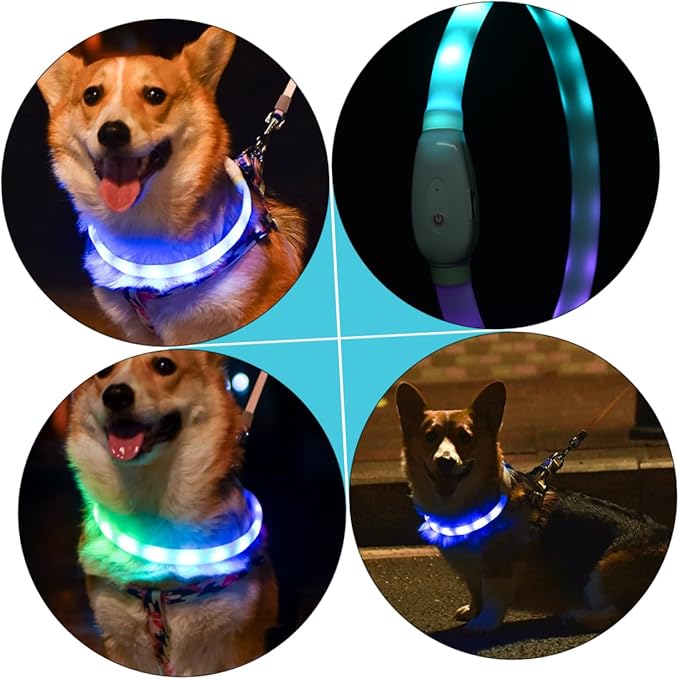 USB Rechargeable LED Pet Dog Collar Flashing Night Safety Collar Durable and Reusable for Dogs Pet Owners