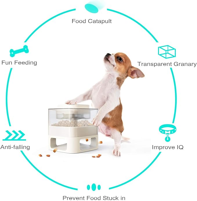 GYDD Dog Feeder, Dog Food Dispenser, Puppy Treat Dispenser Slow Feeder Dog Bowl Slow Eating Fun Feeding Supplies to Improve The Intelligence of Pets White