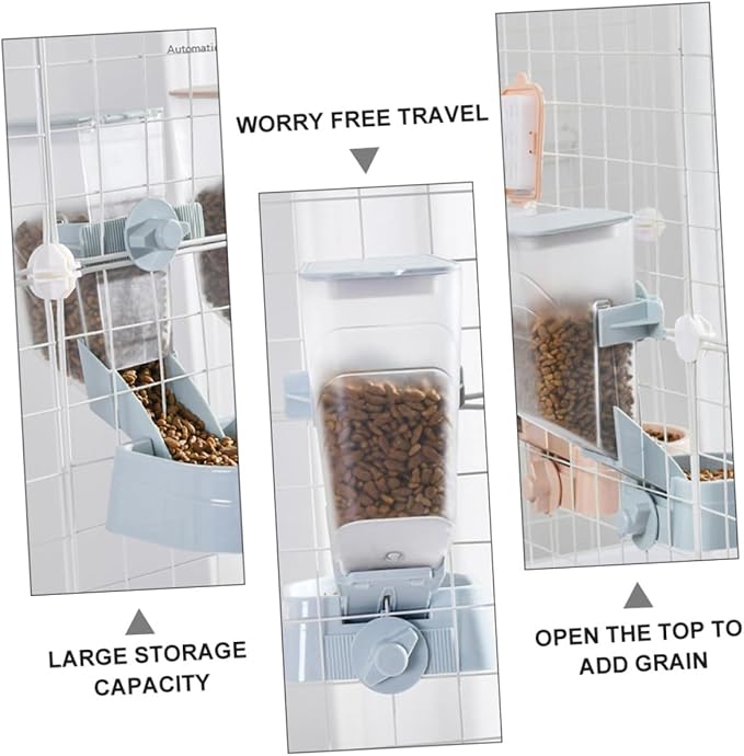 Hanging Automatic Dog Feeder 2l Large Capacity Pet Food Dispenser Cage Feeder for Puppies and Dogs in Kennels