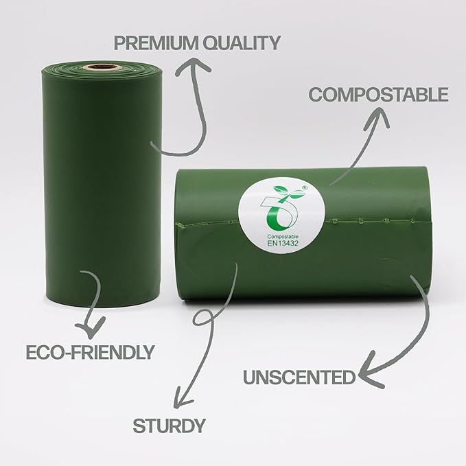 Pet & Posh Pet Waste Bags – 120 Count (8 Rolls) – Extra Thick & Leak-Proof Unscented Dog Poop Bags for Small to Large Dogs – ASTM D6400 Certified Material