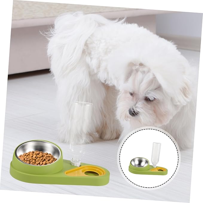 Happyyami Pet Automatic Feeder and Water Dispenser Non-Skid Design Pet Food Bowl with Capacity for Cats and Dogs -Refill System Material