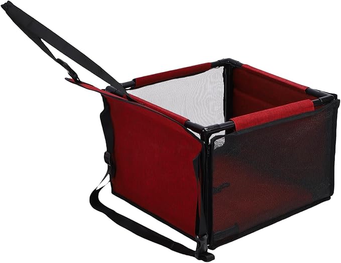 Dog Car Seat, Water Proof Foldable Portable Pet Travel Seat with Large Capacity & Oxford PVC, Ideal for Medium & Large Dogs (Red)
