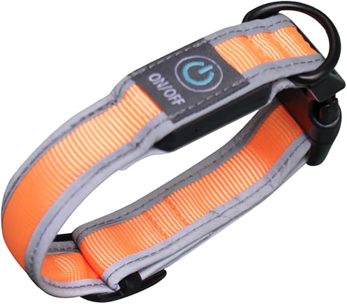 Happyyami 1pc Dog Collar Batteries Rechargeable Led Collar Pet Nylon Pet Supplies