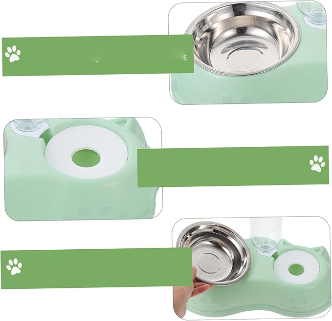 1set Automatic Pet Feeder and Water Dispenser Dual Use Food Bowl Bottle Feeder for Cats and Dogs Convenient for Home and Stores