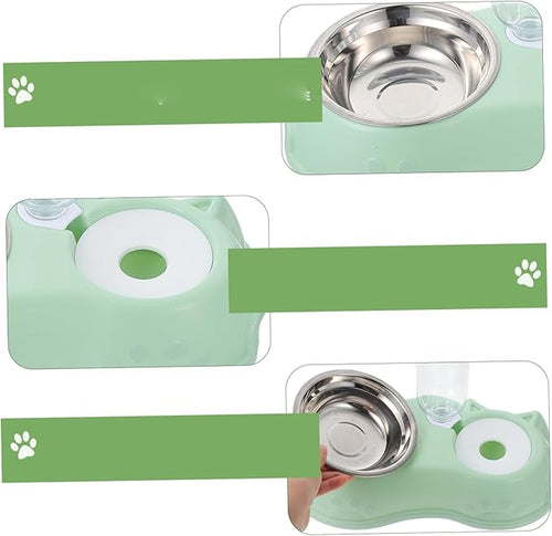 1set Automatic Pet Feeder and Water Dispenser Dual Use Food Bowl Bottle Feeder for Cats and Dogs Convenient for Home and Stores