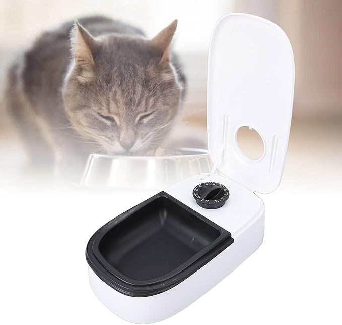 CHICIRIS Automatic Pet Feeder, Smart Timer Dry Wet Food Dispenser with Single Bowl Design for Dogs Small Medium Pets, Portion Control Freshness (Black)