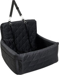 Dog Car Seat, with Side Pockets, 45x45x35cm, Memory Foam Dog Booster Car Seat, Detachable Washable Pet Travel Bed, Comfortable Padding, for Travel, Road Trips,Camping, Vet Visits, Daily
