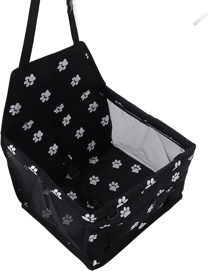 Alomejor Pet Car Seat Breathable Slip Proof Safety Leash Design Dog Car Basket for Puppy Cat (Black)