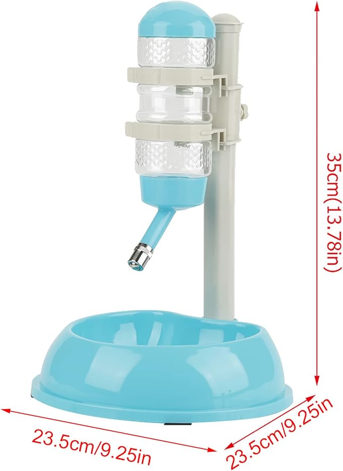 AYNEFY Adjustable Height Dog Feeder Water Dispenser Kit, Blue