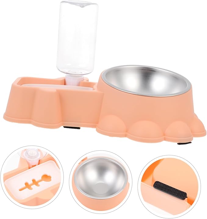 Happyyami Automatic Pet Feeding Bowl Water Dispenser and Cats Stylish Functional Pet Food and Water Container