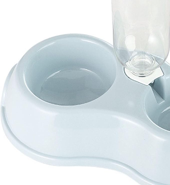 Double Dog Cat Bowl, Multipurpose Large Capacity Automatic Water Refill 2 in 1 Design Pet Feeder Water Dispenser Set, Gravity Feeder Cat Dry Food and Water Set for Indoor