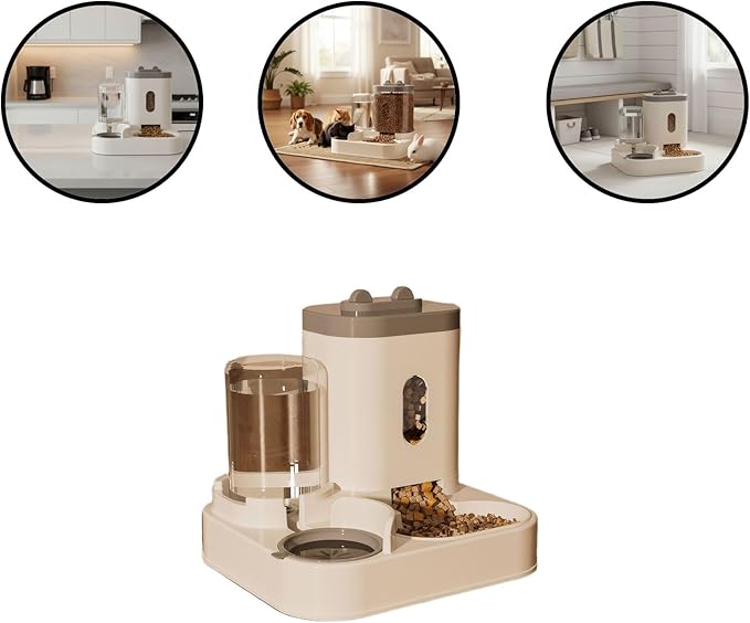 Automatic Pet Feeder with Water Dispenser - Self-Feeding Station for Cats and Dogs, Ideal for Home or Travel Use