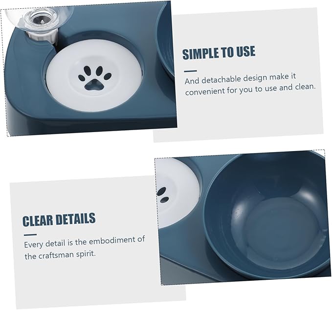 SUPVOX 1set Automatic Dog Water Bowl and Cat Feeder Non-Slip Base Dual Function Pet Drinking and Food Serving Dish Easy to Clean and Use for Busy Pet Owners