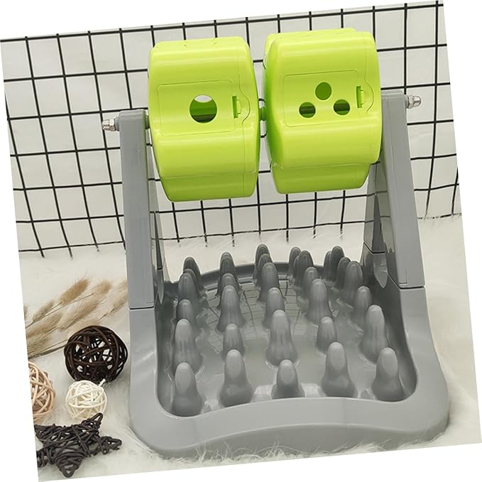 Automatic Rotating Dog Food Dispenser with -Slip Base Choking Prevention Pet Feeder for Convenient Feeding and Training Gray Dog Breeds