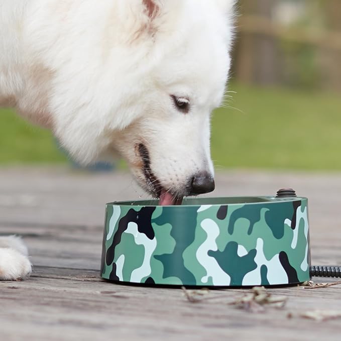 Heated Pet Bowl, Outdoor Pet Thermal Water Bowl, Dog Cat Heated Water Bowl with 69 Inch Chew Resistant Cord and Waterproof ON/Off Switch