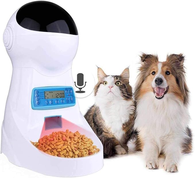 4L Large Capacity 4 Meal Intelligent Automatic pet Feeder Dog cat Food Dispenser can Record Timing quantitative Dual Power Feeder