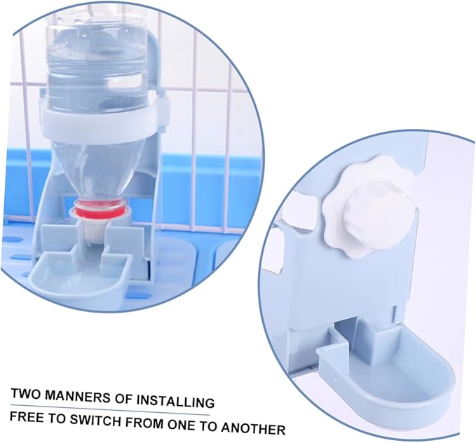 500ml Gravity Waterer for Pet Auto Water Dispenser Hanging Water Feeder for Dogs and Cats Leak-