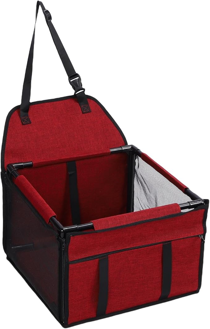 Yoidesu Dog Car Seat, Portable Large Capacity Pet Seat for Travel (Red)