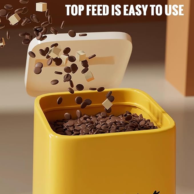 2 Pack Automatic Pet Feeder and Water Dispenser Set, Pet Food Bowl Gravity Dog Feeder and Dog Water Dispenser for Dogs Cats Pets Animals Large Capacity (Yellow)