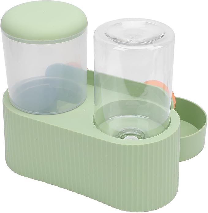 Fabater Automatic Dog Feeder, Space Saving Hanging Design Smart Feeding Schedule Automatic Cat Feeder, Pet Water Dispenser with Dual Bowl System for Small and Medium Dogs Cats (Green)