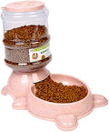 1Pc Automatic Food Dispenser Refillable Food Holder for Dogs Cats Adorable Bear Shape Design Non Skid Base Easy to Fill for Home Shop Use Pink