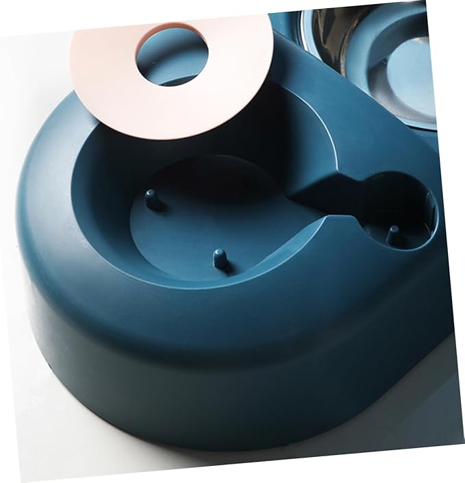 Beaupretty Automatic Dog Feeding Basin and Water Bowl, Blue Pet Food and Water Feeder, Spill-Proof Style for Dogs and Cats, Suitable for Indoor Use