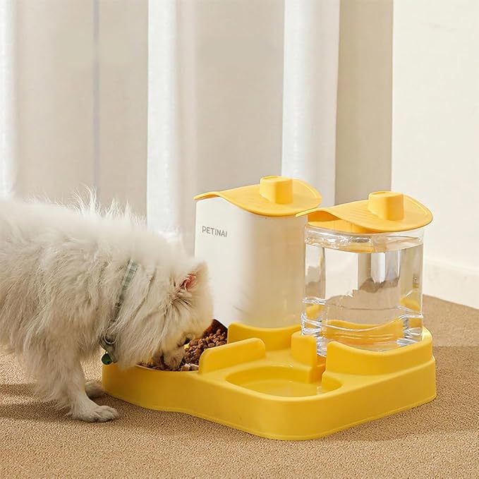 Automatic Dog Cat Water Dispenser Gravity Feeder Set, Pack of 2, Small, 6-Pound Food Capacity