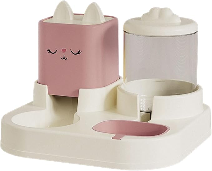 Automatic Feeder Waterer, Detachable 2 in 1 Pet Water Food Bowl with Water Dispenser for Outdoor