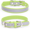 Reflective Small Dog Collar Safer at Night Girl Cat Collars Green M