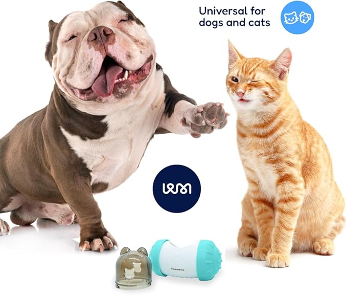 Pets Indestructible Dry Kibble Dispenser Play Toy for Dogs & Cats Automatic Food Leaking Fun Balls Feeder with Interactive Slow Feeder IQ Enrichment Brain Stimulation (Teal)