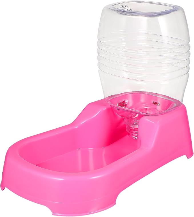Pink Pet Water Feeder Bowl for Puppies and Dogs Spill Automatic Water Dispenser with Smooth Safe Eco Friendly Surface for Home and Pet Shops