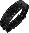 Adjustable Spiked Dog Collar with Metal Buckle and Stylish Pet Neck Protector for Large Dogs Featuring Chew Resistant Rivets and Chic Design for Everyday Use