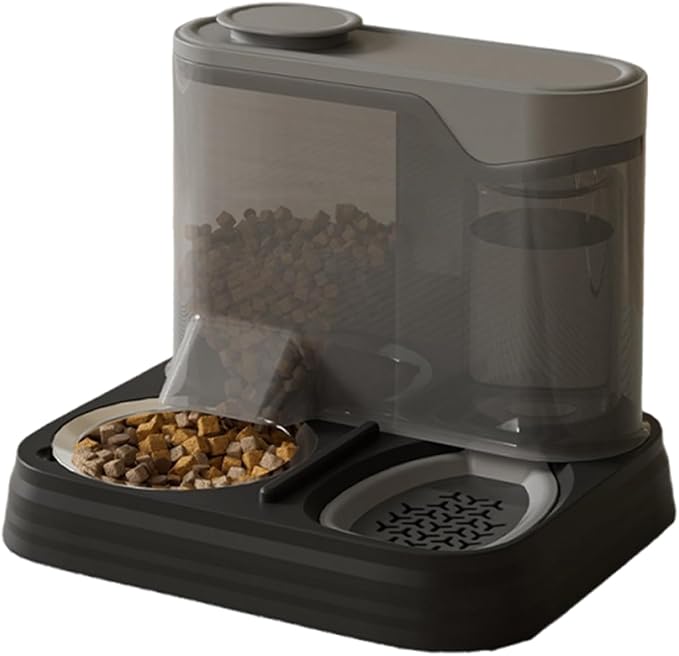 Portable Pet Feeding Station – Automatic Dog Feeder, Puppy Food and Water Bowl Dispenser | Travel Friendly Splash-Proof Container for Dogs, 2-in-1 Self Feeding System for Apartment or Vacation Homes
